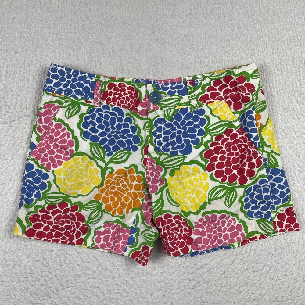Lilly Pulitzer Shorts Womens 0 Colorful Flower Hydrangeas Preppy Beach Summer